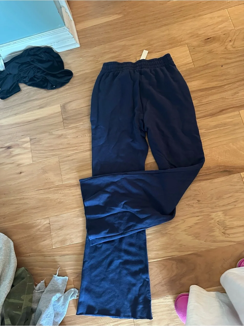 PINK Victoria's Secret Navy blue Ivy fleece high waist Sweatpants nwt m - Picture 5 of 5